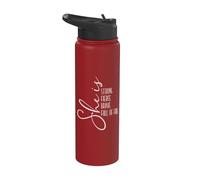 She is Strong, Fierce, Brave - Mensaje inspirador Stainless Steel Insulated Water Bottle