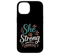 She Is Strong Proverbs 31 25 - Verso bíblico Vintage Cristiano Carcasa para iPhone 14