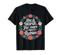 She Is Worth Far More Than Rubies Christian Women - Camiseta