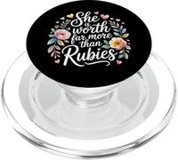 She Is Worth Far More Than Rubies Mujeres cristianas |- PopSockets PopGrip para MagSafe
