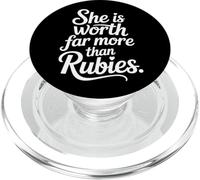 She Is Worth Far More Than Rubies Mujeres cristianas - PopSockets PopGrip para MagSafe