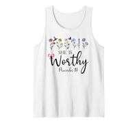 She is Worthy Proverbs 31 Christian Bible Verse God Quote Camiseta sin Mangas