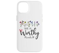 She is Worthy Proverbs 31 Christian Bible Verse God Quote Carcasa para iPhone 14 Plus
