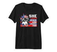 She Loves Jesus and America Too 4th of July Patriotic Camiseta Premium
