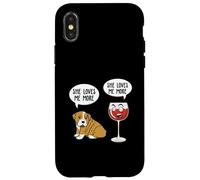 She Loves me More - Perro y Vino Tinto Carcasa para iPhone X/XS