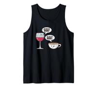 She Loves Me More Wine Café Beber Mamá Vino Amante del café Camiseta sin Mangas