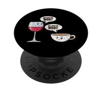 She Loves Me More Wine Café Beber Mamá Vino Amante del café PopSockets PopGrip Adhesivo
