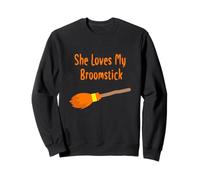 She Loves My Broomstick Couples Matching Halloween Sudadera