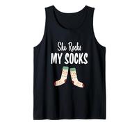 She Rocks My Socks Funny Parejas a Juego Feliz Navidad 1 Camiseta sin Mangas