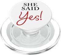 She Said Yes - Cita Divertida de Compromiso para Hombre PopSockets PopGrip para MagSafe