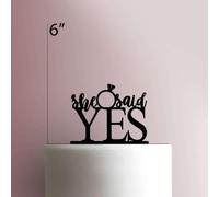 She Said Yes- Decoración acrílica para tartas de 6 pulgadas de ancho/amarillo