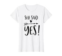 She Said Yes Heart Flecha Fiesta Nupcial Camiseta
