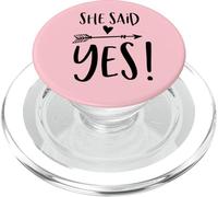 She Said Yes Heart Flecha Fiesta Nupcial PopSockets PopGrip para MagSafe