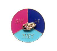 She They He - Broche de puntero de rotación minimalista con solapa y botón de identidad de género, insignias minimalistas, para joyas, One Size, como se describe