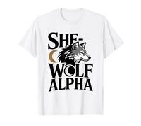 She-Wolf Alpha Fuerte Confiado Poderoso Alfa Hombre Lobo Chica Camiseta