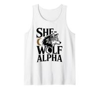 She-Wolf Alpha Fuerte Confiado Poderoso Alfa Hombre Lobo Chica Camiseta sin Mangas