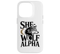 She-Wolf Alpha Fuerte Confiado Poderoso Alfa Hombre Lobo Chica Carcasa para iPhone 14 Pro