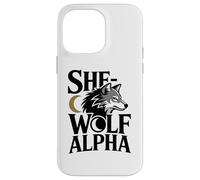 She-Wolf Alpha Fuerte Confiado Poderoso Alfa Hombre Lobo Chica Carcasa para iPhone 14 Pro MAX