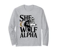 She-Wolf Alpha Fuerte Confiado Poderoso Alfa Hombre Lobo Chica Manga Larga