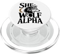 She-Wolf Alpha Fuerte Confiado Poderoso Alfa Hombre Lobo Chica PopSockets PopGrip para MagSafe