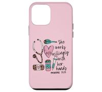She Works Willingly with Her Hands For Pink Nurse Girlfriend Carcasa para iPhone 12 Mini