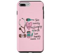 She Works Willingly with Her Hands For Pink Nurse Girlfriend Carcasa para iPhone 7 Plus/8 Plus