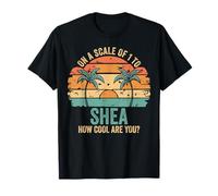 SHEA Cute Retro Girls Groovy SHEA Personalized Name Camiseta