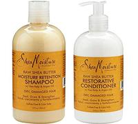Shea Moisture Raw Shea Butter, DUO set Moisture Retention Shampoo + Restorative Conditioner, 13 Ounce, 1 each by Shea Moisture
