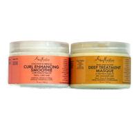 Shea Moisture Shea Moisture - Juego de mascarilla para el cabello con tratamiento profundo y crema de karité orgánica para mejorar el hibisco de coco