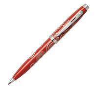 Sheaffer 100 - Bolígrafo, diseño de patrón de círculos acabado en níquel con brillo, color rojo