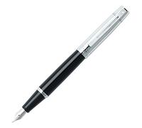 Sheaffer 300 Glossy Black Fountain Pen with Bright Chrome Cap, Chrome-Plated Trim, and Fine Nib
