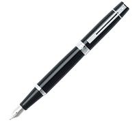 Sheaffer 300 Glossy Black Fountain Pen with Chrome-Plated Trim and Fine Nib