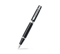 Sheaffer 300 Glossy Black Fountain Pen with Chrome-Plated Trim and Medium Nib