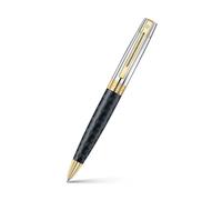 Sheaffer Bolígrafo 300 | E9347 grabado, barril negro mate y tapa cromada brillante con adornos dorados PVD | Bolígrafo premium