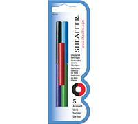 Sheaffer Classic Fountain Pen Ink Cartridges, 5 Assorted Color Cartridges: Black, Blue, Red, Green, Purple (96400)
