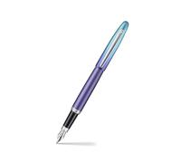 Sheaffer Expressions VFM 9430 - Pluma estilográfica, color azul y morado nacarado, punta fina, adornos cromados.