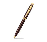 Sheaffer Gift 100 9370 - Bolígrafo marrón café brillante con ribete dorado PVD, bolígrafo marrón café, juego de regalo de alta calidad
