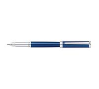 Sheaffer Intensity Engraved Translucent Blue Fountain Pen with Chrome Cap, Trim, and Medium Nib