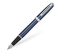 Sheaffer Prelude Deep Blue w/Horizontal Line Engraving and Fine Nib Fountain Pen