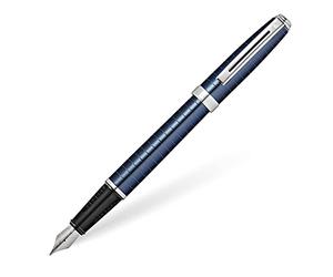 Sheaffer Prelude Deep Blue w/Horizontal Line Engraving and Fine Nib Fountain Pen