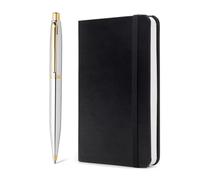Sheaffer Set de regalo VFM 9422 de cromo pulido con cuaderno pequeño y adornos chapados en oro