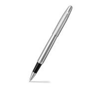 Sheaffer VFM 9426 - Bolígrafo de punta redonda de cromo cepillado con borde cromado | Bolígrafo premium plateado
