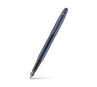 Sheaffer VFM E9429 Pluma estilográfica azul mate con adornos negros con PVD, pluma fina con convertidor, pluma estilográfica premium
