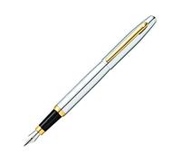 Sheaffer VFM - Pluma estilográfica cromada con ribete dorado pulido