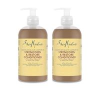 SheaMoisture Acondicionador Fortalece y Repara para cabello natural, tratado químicamente o peinado con calor con Aceite de Ricino Negro de Jamaica aporta hidratación 2 x 384 ml