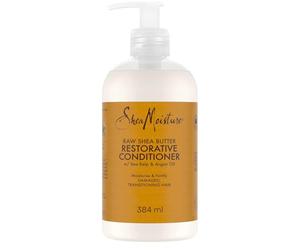 SheaMoisture Acondicionador Restaurativo Manteca de Karité - Extra Hidratante para Cabello Grueso, Rizado o Seco - Con Aceite de Argán y Alga Marina - Sin Sulfatos - 1 x 384 ml