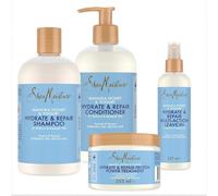 SheaMoisture Champú, 2 Acondicionadores y Tratamiento con Proteínas para cabello extremadamente seco y quebradizo con Miel de Manuka y Yogur pack de cuidado capilar 2x 384 ml, 1x 355 ml, 1x 237 ml