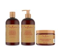 SheaMoisture Champú, Acondicionador y Mascarilla Capilar para cabello seco y dañado con Miel de Manuka y Aceite de Mafura pack para el cuidado del cabello 2x 384 ml, 1x 355 ml - 3 productos