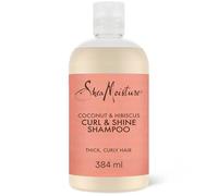 SheaMoisture Champú Curl & Shine, Cabello Rizado u Ondulado, Brillo y Rizos Definidos, Antiencrespamiento, Hidratación Intensa, Aceite de Coco, Hibisco y Manteca de Karité, 384 ml