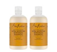 SheaMoisture Champú Retención Extra de Humedad para cabello dañado con Manteca de Karité Pura sin siliconas ni sulfatos 2 x 384 ml